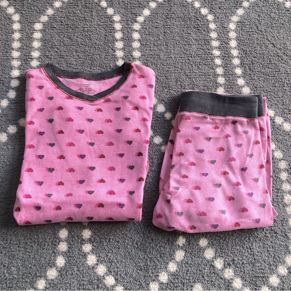 ClimateRight by Cuddl Duds - Thermal Pink Heart Pajama Set